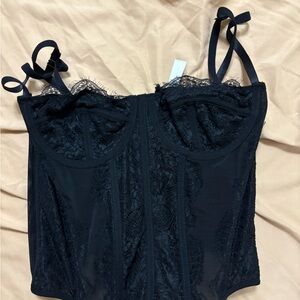 Elegant Black Lace Bustier